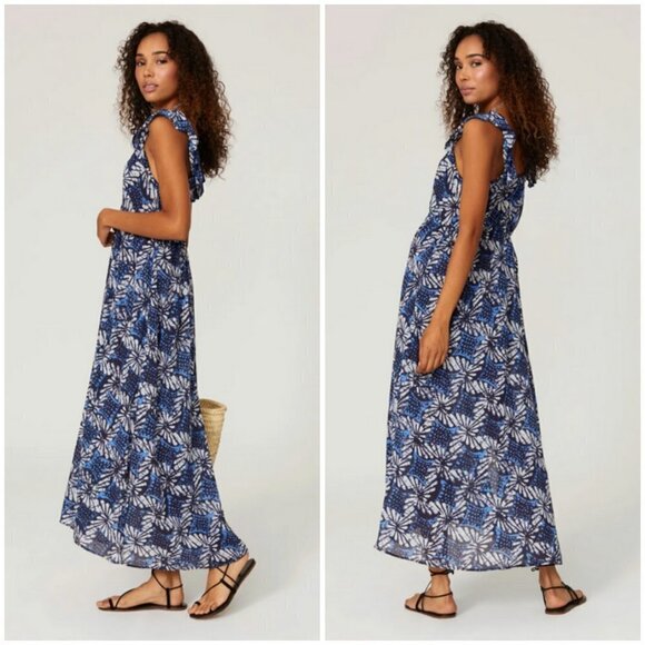 💕XIRENA💕 Leyla Dress ~ Water Blue Print Large - Picture 2 of 16